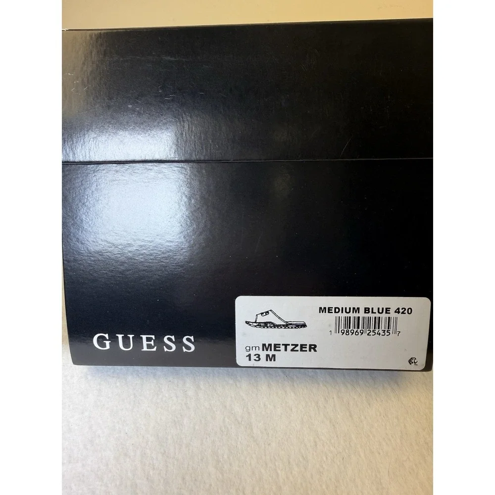 GUESS Metzger Slides Men's 13M Blue Logo Sandals NIB Comfortable Casual